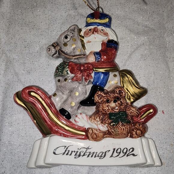 Fitz and Floyd 1992 Nutcracker Sweets Rocking Horse Christmas Ornament - Picture 4 of 7